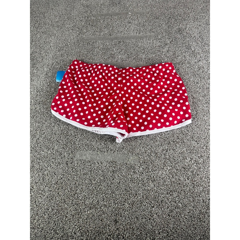 Disney Minnie Mouse Lounge Shorts Women Red Polka Dot Minnie Mouse Graphic - XL